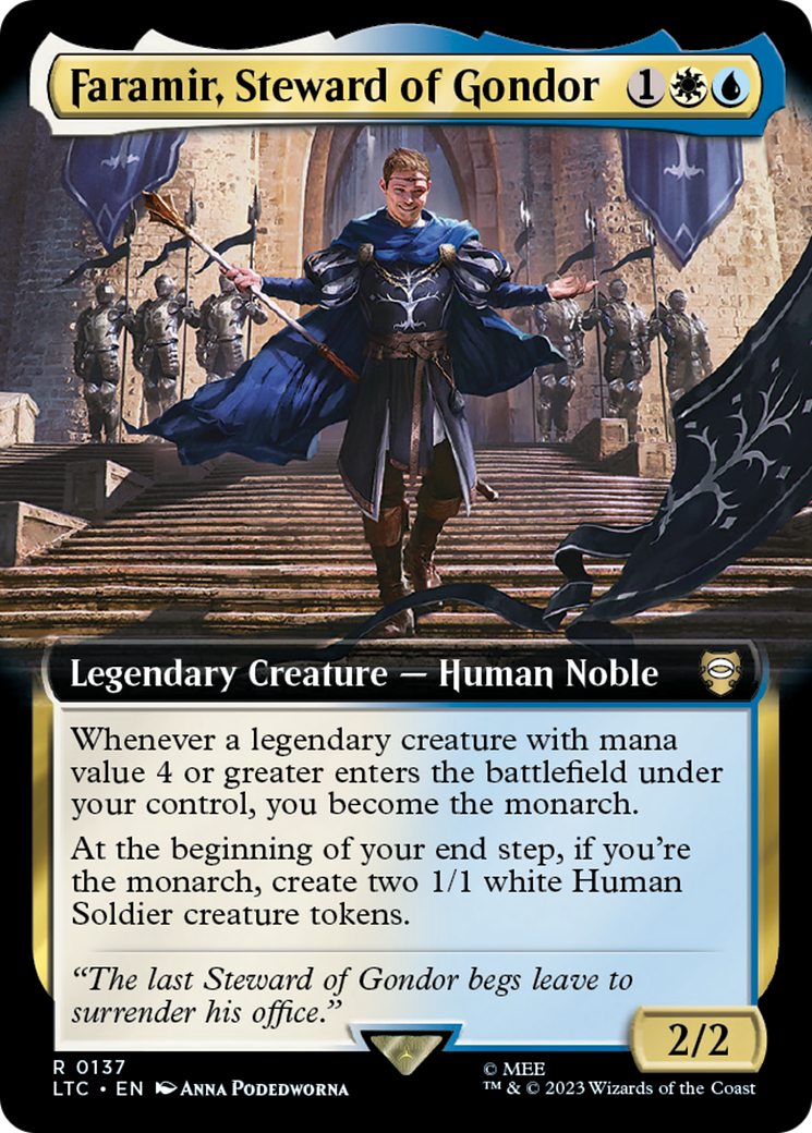 Faramir, Steward of Gondor (LTC-137) - Tales of Middle-earth Commander: (Extended Art) - Premium MTG Single from Wizards of the Coast - Just $0.77! Shop now at Game Crave Tournament Store