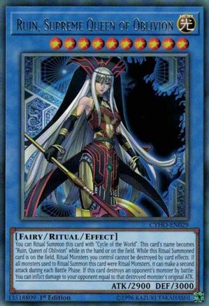 Ruin, Supreme Queen of Oblivion (CYHO-EN029) - Cybernetic Horizon Unlimited - Premium Yugioh Single from Konami - Just $0.25! Shop now at Game Crave Tournament Store