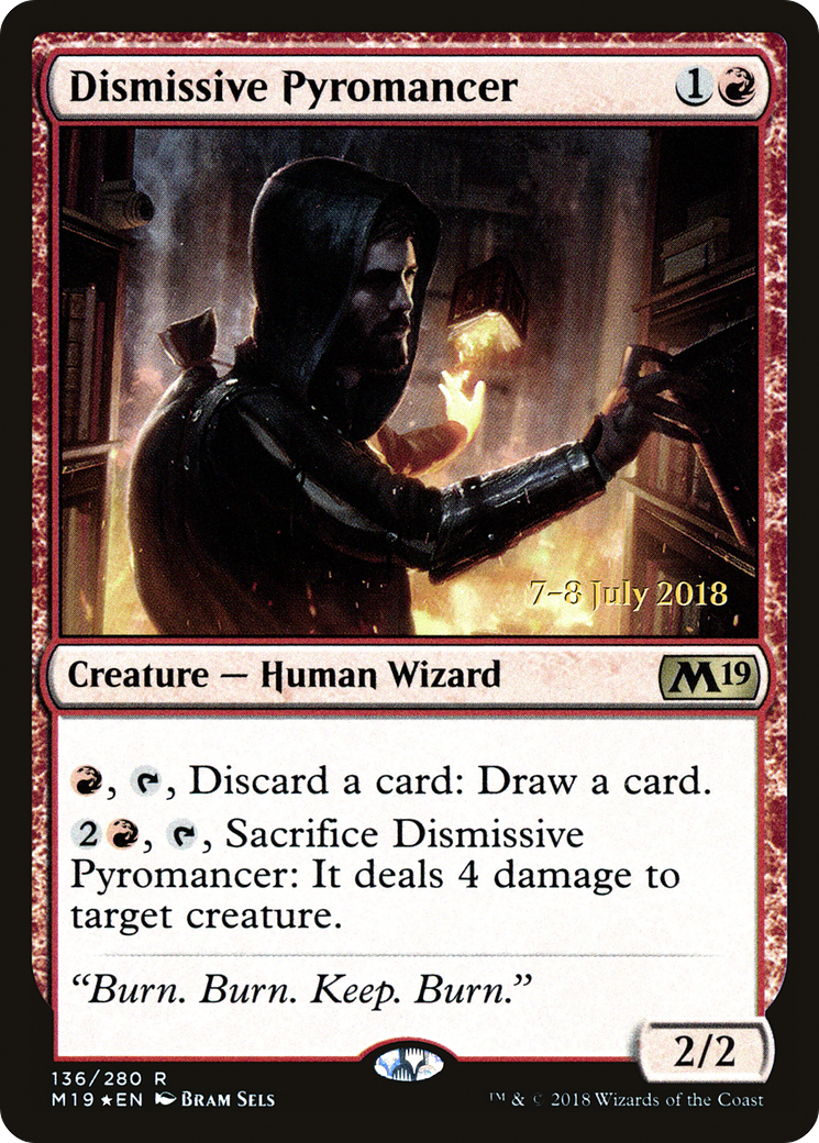 Dismissive Pyromancer (PM19-136S) - Core Set 2019 Promos Foil - Premium MTG Single from Wizards of the Coast - Just $0.08! Shop now at Game Crave Tournament Store