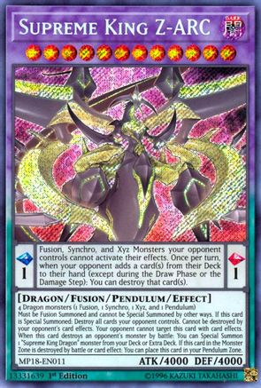 Supreme King Z-ARC (MP18-EN011) - 2018 Mega-Tins Mega Pack 1st Edition - Premium Yugioh Single from Konami - Just $0.35! Shop now at Game Crave Tournament Store