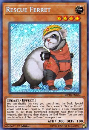 Rescue Ferret (MP18-EN054) - 2018 Mega-Tins Mega Pack 1st Edition - Premium Yugioh Single from Konami - Just $0.46! Shop now at Game Crave Tournament Store