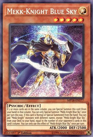 Mekk-Knight Blue Sky (MP18-EN177) - 2018 Mega-Tins Mega Pack 1st Edition - Premium Yugioh Single from Konami - Just $0.54! Shop now at Game Crave Tournament Store