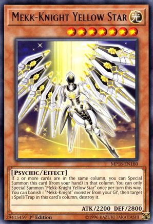 Mekk-Knight Yellow Star (MP18-EN180) - 2018 Mega-Tins Mega Pack 1st Edition - Premium Yugioh Single from Konami - Just $0.29! Shop now at Game Crave Tournament Store