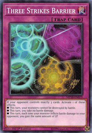 Three Strikes Barrier (MP18-EN079) - 2018 Mega-Tins Mega Pack 1st Edition - Premium Yugioh Single from Konami - Just $0.25! Shop now at Game Crave Tournament Store