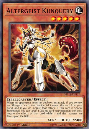 Altergeist Kunquery (MP18-EN116) - 2018 Mega-Tins Mega Pack 1st Edition - Premium Yugioh Single from Konami - Just $0.08! Shop now at Game Crave Tournament Store