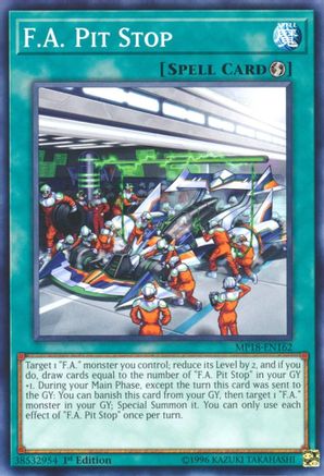 F.A. Pit Stop (MP18-EN162) - 2018 Mega-Tins Mega Pack 1st Edition - Premium Yugioh Single from Konami - Just $0.25! Shop now at Game Crave Tournament Store