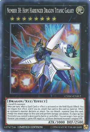 Number 38: Hope Harbinger Dragon Titanic Galaxy (CYHO-ENSE2) - Cybernetic Horizon Limited - Premium Yugioh Single from Konami - Just $0.92! Shop now at Game Crave Tournament Store