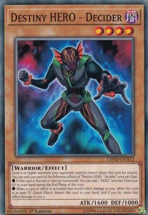 Destiny HERO - Decider (LEHD-ENA12) - Legendary Hero Decks 1st Edition - Premium Yugioh Single from Konami - Just $0.25! Shop now at Game Crave Tournament Store