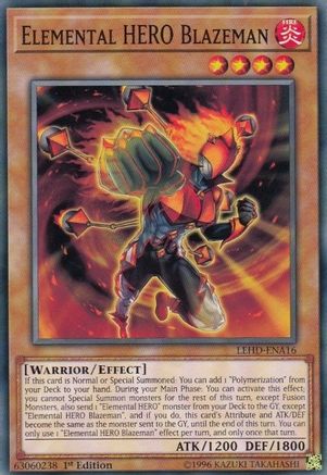 Elemental HERO Blazeman (LEHD-ENA16) - Legendary Hero Decks 1st Edition - Premium Yugioh Single from Konami - Just $1.08! Shop now at Game Crave Tournament Store