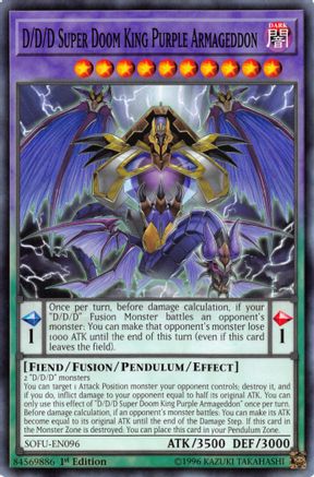 D/D/D Super Doom King Purple Armageddon (SOFU-EN096) - Soul Fusion Unlimited - Premium Yugioh Single from Konami - Just $0.25! Shop now at Game Crave Tournament Store