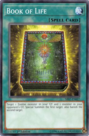 structure deck zombie horde yugioh SR07-EN027 Book of Life 1st Edition Mint YuGiOh Card