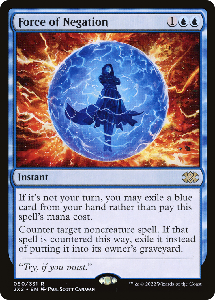 Force of Negation (2X2-050) - Double Masters 2022 Foil - Premium MTG Single from Wizards of the Coast - Just $46.50! Shop now at Game Crave Tournament Store
