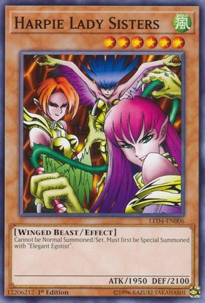 Harpie Lady Sisters (LED4-EN006) - Legendary Duelists: Sisters of the Rose 1st Edition - Premium Yugioh Single from Konami - Just $0.25! Shop now at Game Crave Tournament Store