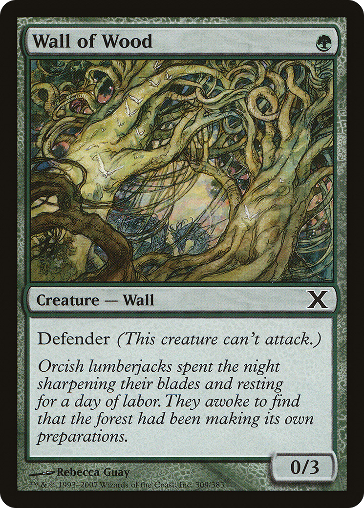 Wall of Wood (10E-309) - Tenth Edition - Premium MTG Single from Wizards of the Coast - Just $0.25! Shop now at Game Crave Tournament Store