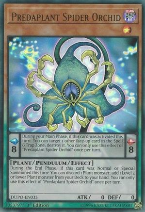Predaplant Spider Orchid (DUPO-EN035) - Duel Power Unlimited - Premium Yugioh Single from Konami - Just $0.73! Shop now at Game Crave Tournament Store