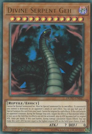 Divine Serpent Geh (DUPO-EN047) - Duel Power Unlimited - Premium Yugioh Single from Konami - Just $0.25! Shop now at Game Crave Tournament Store