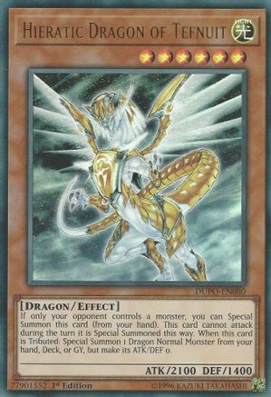 Hieratic Dragon of Tefnuit (DUPO-EN080) - Duel Power Unlimited - Premium Yugioh Single from Konami - Just $0.25! Shop now at Game Crave Tournament Store