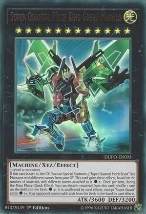Super Quantal Mech King Great Magnus (DUPO-EN093) - Duel Power Unlimited - Premium Yugioh Single from Konami - Just $0.57! Shop now at Game Crave Tournament Store