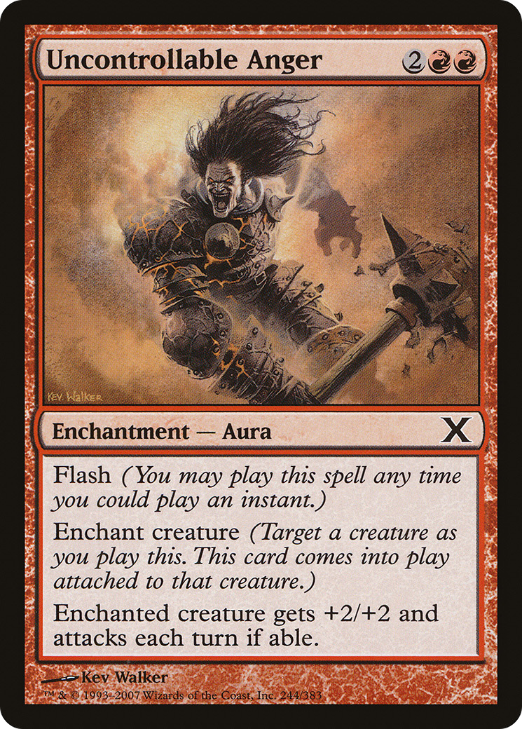 Uncontrollable Anger (10E-244) - Tenth Edition - Premium MTG Single from Wizards of the Coast - Just $0.08! Shop now at Game Crave Tournament Store