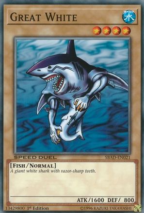 Great White (SBAD-EN021) - Speed Duel: Attack from the Deep 1st Edition - Premium Yugioh Single from Konami - Just $0.23! Shop now at Game Crave Tournament Store