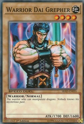 Warrior Dai Grepher (SBAD-EN035) - Speed Duel: Attack from the Deep 1st Edition - Premium Yugioh Single from Konami - Just $0.25! Shop now at Game Crave Tournament Store