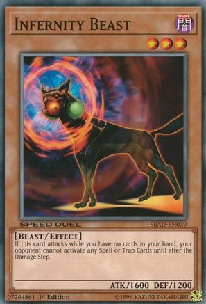 Infernity Beast (SBAD-EN039) - Speed Duel: Attack from the Deep 1st Edition - Premium Yugioh Single from Konami - Just $0.25! Shop now at Game Crave Tournament Store