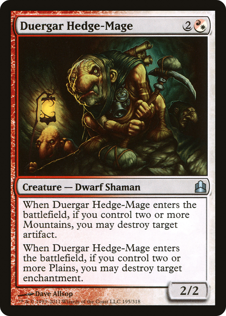 Duergar Hedge-Mage (CMD-195) - Commander 2011 - Premium MTG Single from Wizards of the Coast - Just $0.08! Shop now at Game Crave Tournament Store