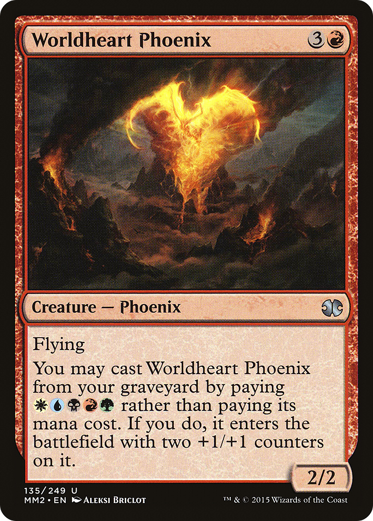 Worldheart Phoenix (MM2-135) - Modern Masters 2015 Foil - Premium MTG Single from Wizards of the Coast - Just $0.08! Shop now at Game Crave Tournament Store