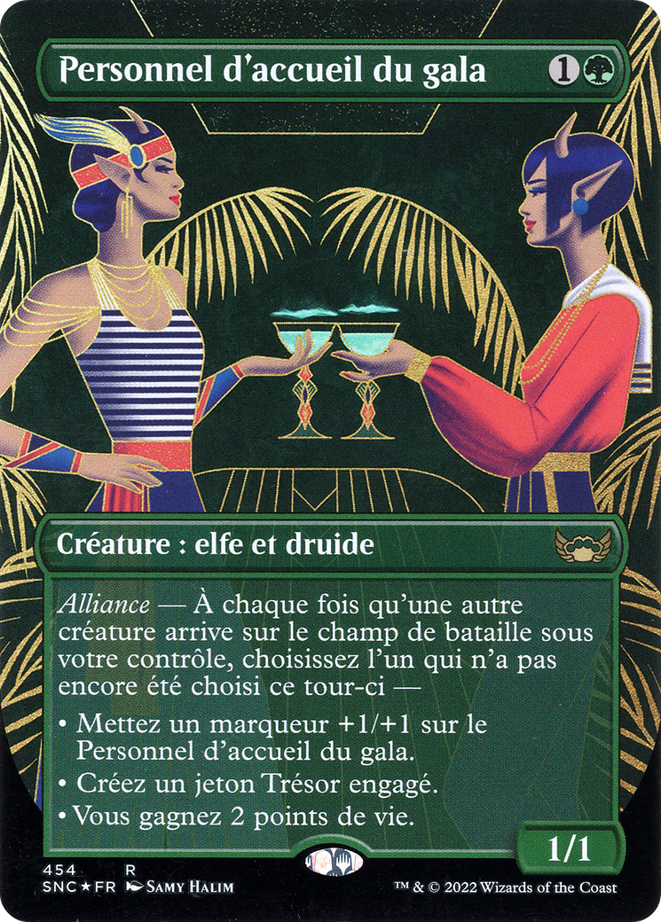 Gala Greeters (SNC-454) - Streets of New Capenna (Borderless) Foil - Premium MTG Single from Wizards of the Coast - Just $2.37! Shop now at Game Crave Tournament Store