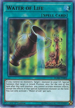 Water of Life (BLHR-EN002) - Battles of Legend: Hero's Revenge 1st Edition - Premium Yugioh Single from Konami - Just $0.25! Shop now at Game Crave Tournament Store