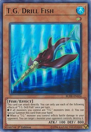 T.G. Drill Fish (BLHR-EN024) - Battles of Legend: Hero's Revenge 1st Edition - Premium Yugioh Single from Konami - Just $0.25! Shop now at Game Crave Tournament Store