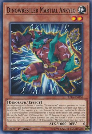 Dinowrestler Martial Ankylo (RIRA-EN006) - Rising Rampage 1st Edition - Premium Yugioh Single from Konami - Just $0.25! Shop now at Game Crave Tournament Store