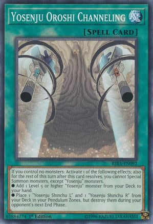 Yosenju Oroshi Channeling (RIRA-EN092) - Rising Rampage Unlimited - Premium Yugioh Single from Konami - Just $0.25! Shop now at Game Crave Tournament Store
