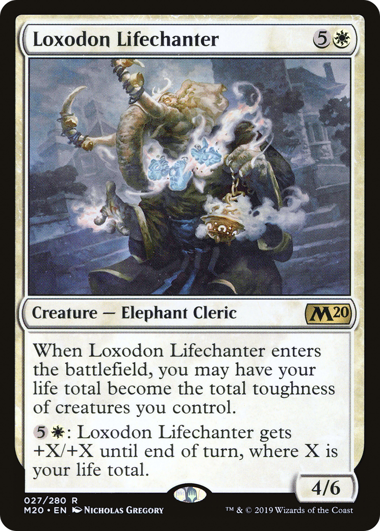Loxodon Lifechanter (M20-027) - Core Set 2020 Foil - Premium MTG Single from Wizards of the Coast - Just $0.08! Shop now at Game Crave Tournament Store