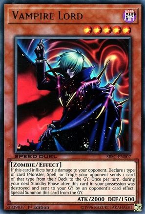 Vampire Lord (SBSC-EN007) - Speed Duel: Scars of Battle 1st Edition - Premium Yugioh Single from Konami - Just $0.71! Shop now at Game Crave Tournament Store