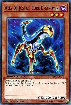 Ally of Justice Core Destroyer (SBSC-EN036) - Speed Duel: Scars of Battle 1st Edition - Premium Yugioh Single from Konami - Just $0.25! Shop now at Game Crave Tournament Store