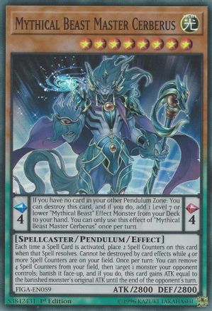 Mythical Beast Master Cerberus (FIGA-EN059) - Fists of the Gadgets 1st Edition - Premium Yugioh Single from Konami - Just $1.27! Shop now at Game Crave Tournament Store