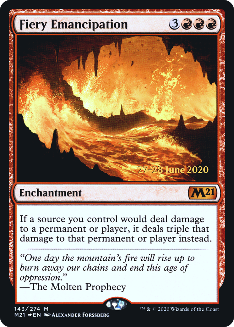 Fiery Emancipation (PM21-143S) - Core Set 2021 Promos Foil - Premium MTG Single from Wizards of the Coast - Just $8.78! Shop now at Game Crave Tournament Store