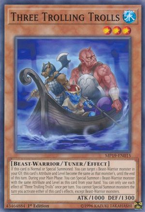 Three Trolling Trolls (MP19-EN015) - 2019 Gold Sarcophagus Tin Mega Pack 1st Edition - Premium Yugioh Single from Konami - Just $0.25! Shop now at Game Crave Tournament Store