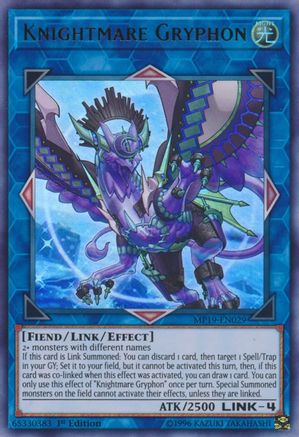 Knightmare Gryphon (MP19-EN029) - 2019 Gold Sarcophagus Tin Mega Pack Unlimited - Premium Yugioh Single from Konami - Just $1.64! Shop now at Game Crave Tournament Store