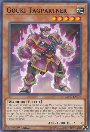 Gouki Tagpartner (MP19-EN075) - 2019 Gold Sarcophagus Tin Mega Pack Unlimited - Premium Yugioh Single from Konami - Just $0.25! Shop now at Game Crave Tournament Store