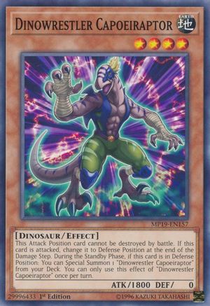 Dinowrestler Capoeiraptor (MP19-EN157) - 2019 Gold Sarcophagus Tin Mega Pack 1st Edition - Premium Yugioh Single from Konami - Just $0.25! Shop now at Game Crave Tournament Store