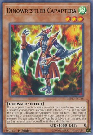 Dinowrestler Capaptera (MP19-EN158) - 2019 Gold Sarcophagus Tin Mega Pack 1st Edition - Premium Yugioh Single from Konami - Just $0.25! Shop now at Game Crave Tournament Store