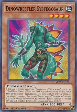 Dinowrestler Systegosaur (MP19-EN159) - 2019 Gold Sarcophagus Tin Mega Pack Unlimited - Premium Yugioh Single from Konami - Just $0.24! Shop now at Game Crave Tournament Store
