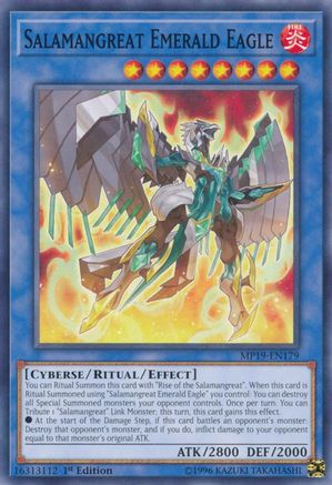 Salamangreat Emerald Eagle (MP19-EN179) - 2019 Gold Sarcophagus Tin Mega Pack Unlimited - Premium Yugioh Single from Konami - Just $0.13! Shop now at Game Crave Tournament Store