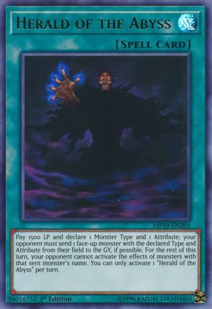 Herald of the Abyss (MP19-EN201) - 2019 Gold Sarcophagus Tin Mega Pack Unlimited - Premium Yugioh Single from Konami - Just $0.47! Shop now at Game Crave Tournament Store