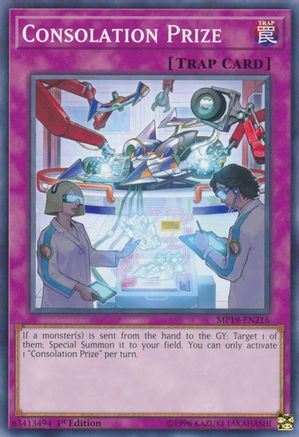 Consolation Prize (MP19-EN216) - 2019 Gold Sarcophagus Tin Mega Pack 1st Edition - Premium Yugioh Single from Konami - Just $0.25! Shop now at Game Crave Tournament Store