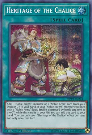 YuGiOh 2019 Gold Sarcophagus Tin Mega Pack Prismatic Secret Rare Heritage of the Chalice MP19-EN224