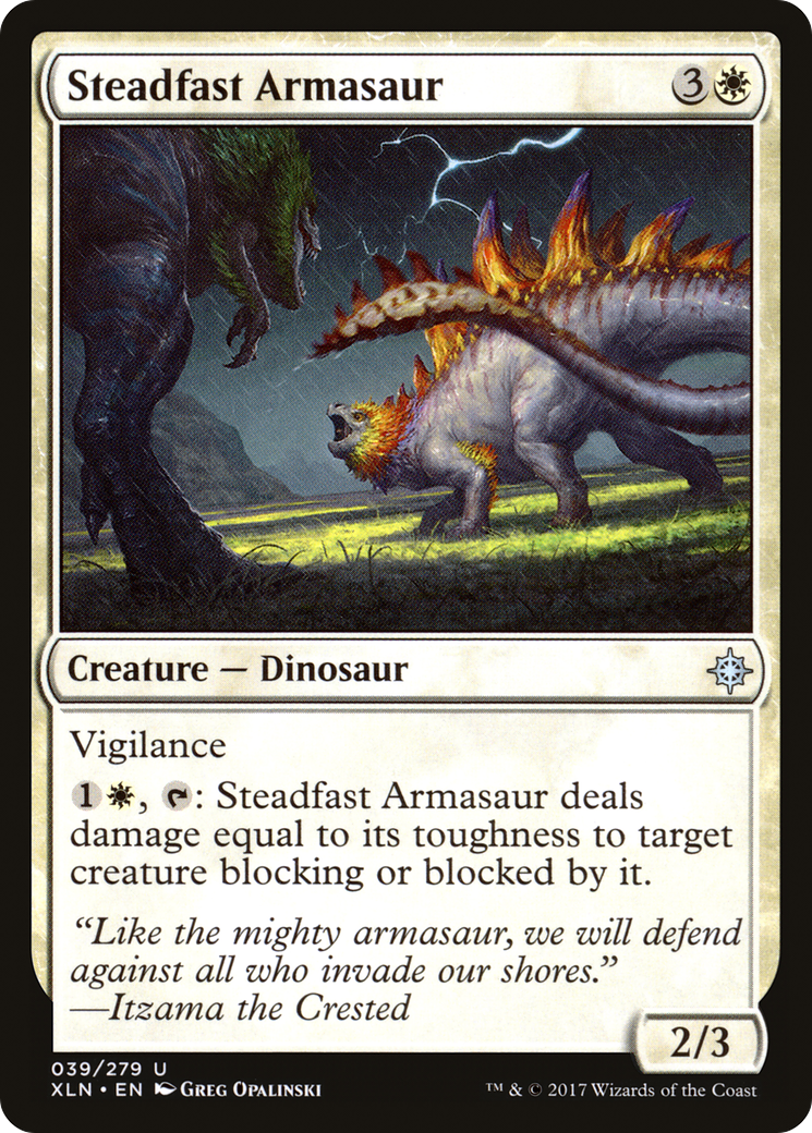 Steadfast Armasaur (XLN-039) - Ixalan Foil - Premium MTG Single from Wizards of the Coast - Just $0.25! Shop now at Game Crave Tournament Store
