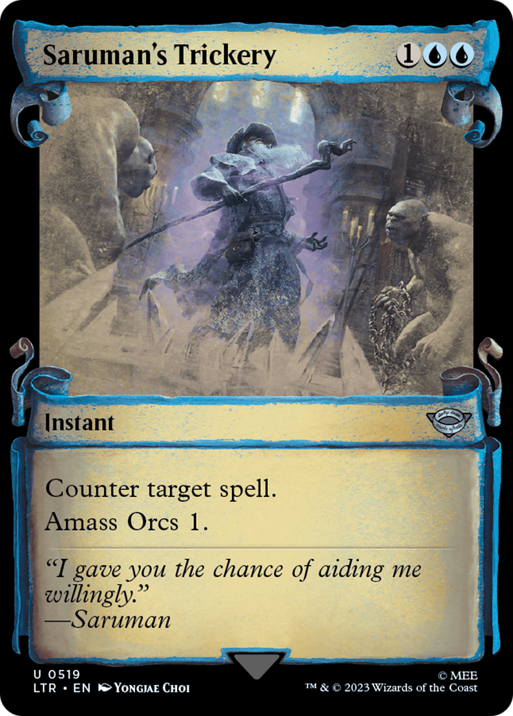 Saruman's Trickery (LTR-519) - The Lord of the Rings: Tales of Middle-earth: (Showcase) - Premium MTG Single from Wizards of the Coast - Just $0.08! Shop now at Game Crave Tournament Store